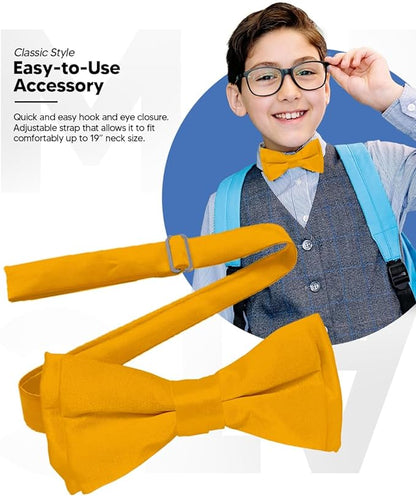 Boy's Solid Bow Tie by Vittorio Farina (boys - amber) for Independent Retail Stores by Dubal Brothers