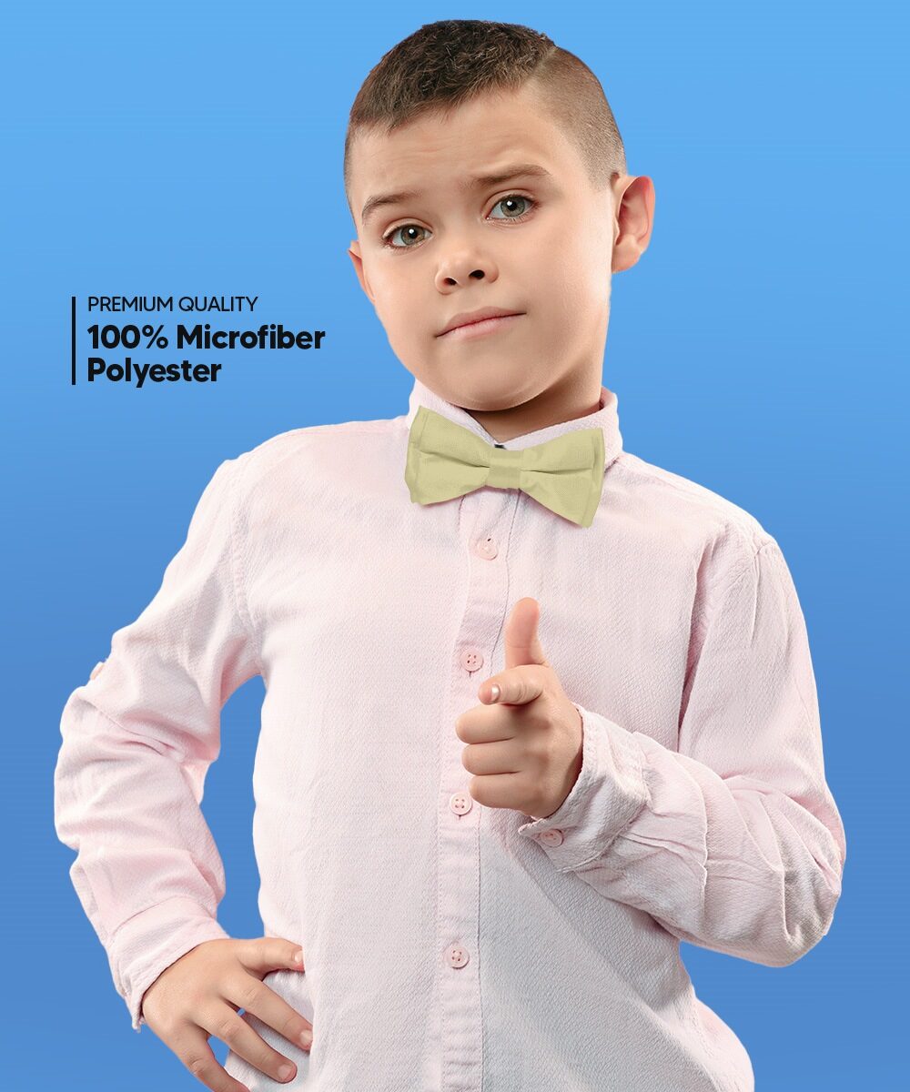 Boy's Solid Bow Tie by Vittorio Farina (boys - ivory) for Independent Retail Stores by Dubal Brothers