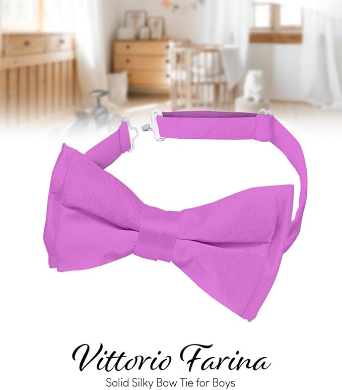 Boy's Solid Bow Tie by Vittorio Farina (boys - lavender) for Independent Retail Stores by Dubal Brothers