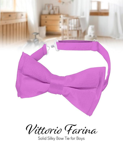 Boy's Solid Bow Tie by Vittorio Farina (boys - lavender) for Independent Retail Stores by Dubal Brothers