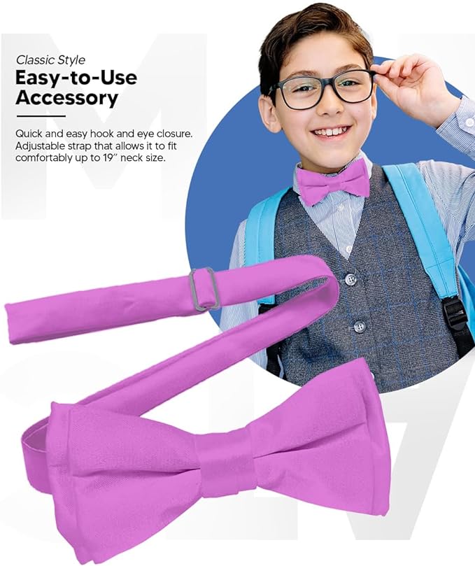 Boy's Solid Bow Tie by Vittorio Farina (boys - lavender) for Independent Retail Stores by Dubal Brothers