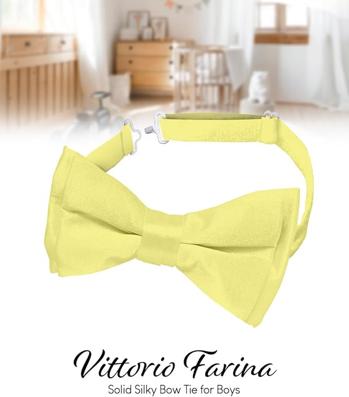 Boy's Solid Bow Tie by Vittorio Farina (boys - maize) for Independent Retail Stores by Dubal Brothers