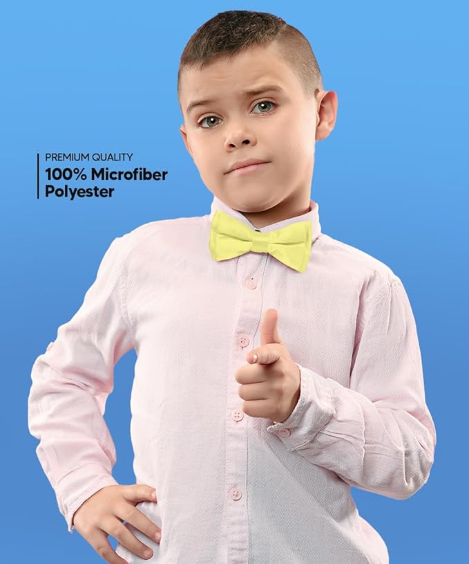 Boy's Solid Bow Tie by Vittorio Farina (boys - maize) for Independent Retail Stores by Dubal Brothers