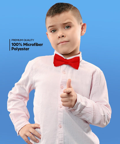 Boy's Solid Bow Tie by Vittorio Farina (boys - red) for Independent Retail Stores by Dubal Brothers