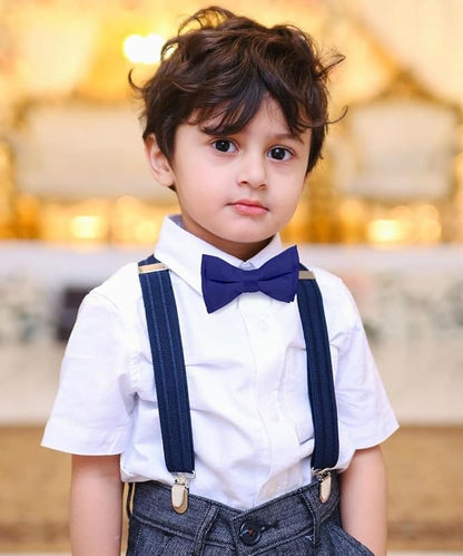 Boy's Solid Bow Tie by Vittorio Farina (boys - royal) for Independent Retail Stores by Dubal Brothers