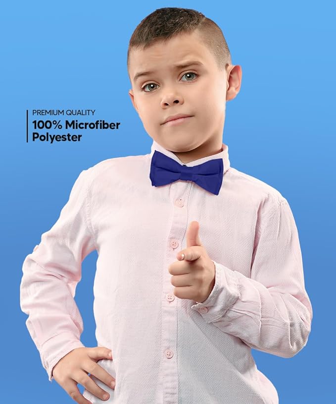 Boy's Solid Bow Tie by Vittorio Farina (boys - royal) for Independent Retail Stores by Dubal Brothers