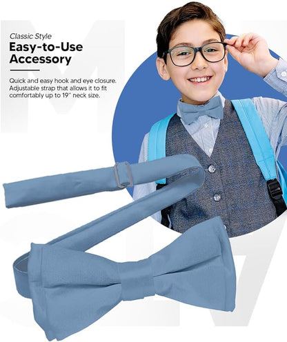 Boy's Solid Bow Tie by Vittorio Farina (boys - sky) for Independent Retail Stores by Dubal Brothers