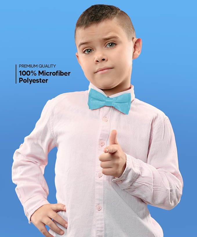 Boy's Solid Bow Tie by Vittorio Farina (boys - turquoise) for Independent Retail Stores by Dubal Brothers