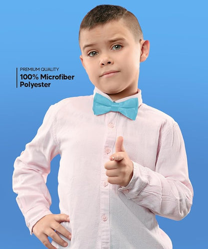 Boy's Solid Bow Tie by Vittorio Farina (boys - turquoise) for Independent Retail Stores by Dubal Brothers