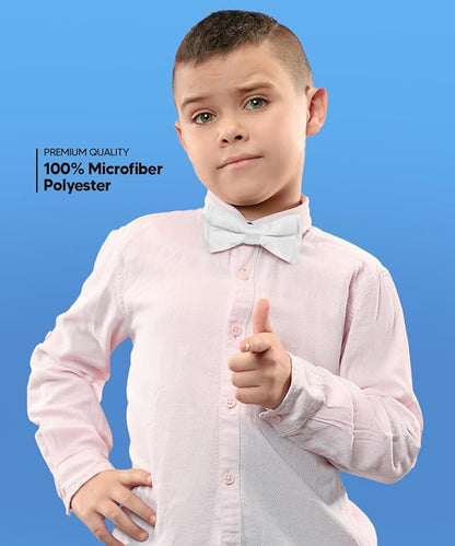 Boy's Solid Bow Tie by Vittorio Farina (boys - white) for Independent Retail Stores by Dubal Brothers