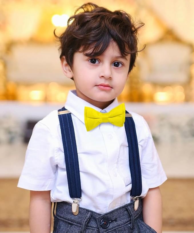 Boy's Solid Bow Tie by Vittorio Farina (boys - yellow) for Independent Retail Stores by Dubal Brothers