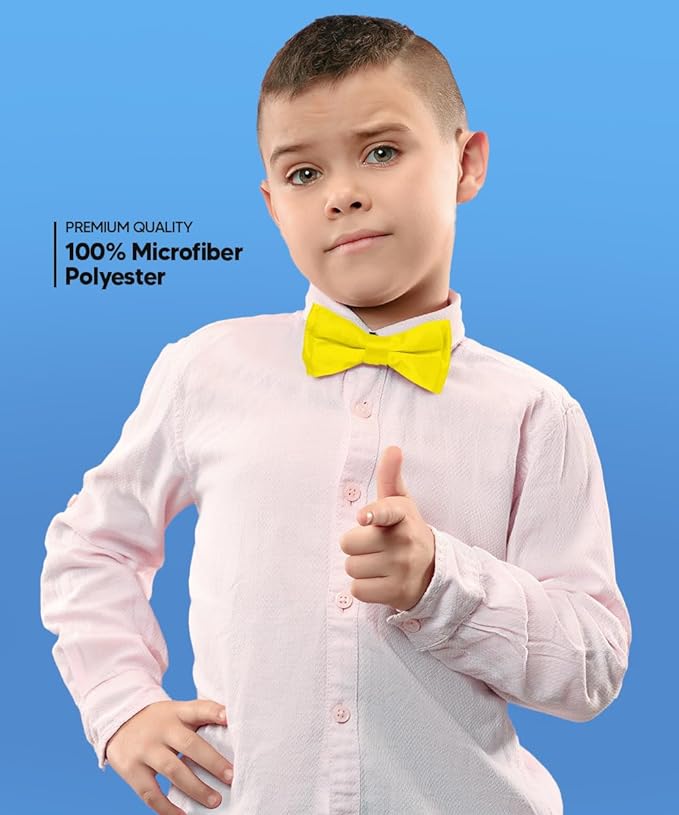 Boy's Solid Bow Tie by Vittorio Farina (boys - yellow) for Independent Retail Stores by Dubal Brothers