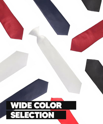 Boy's Solid Clip Necktie by Vittorio Farina (boys clip burgundy 16in) for Independent Retail Stores by Dubal Brothers