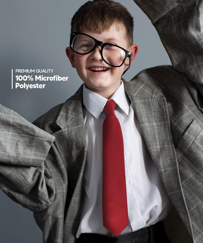 Boy's Solid Clip Necktie by Vittorio Farina (boys clip burgundy 16in) for Independent Retail Stores by Dubal Brothers