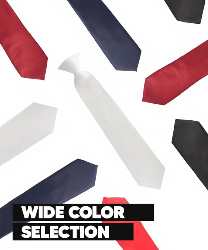 Boy's Solid Clip Necktie by Vittorio Farina (boys clip navy 16in) for Independent Retail Stores by Dubal Brothers