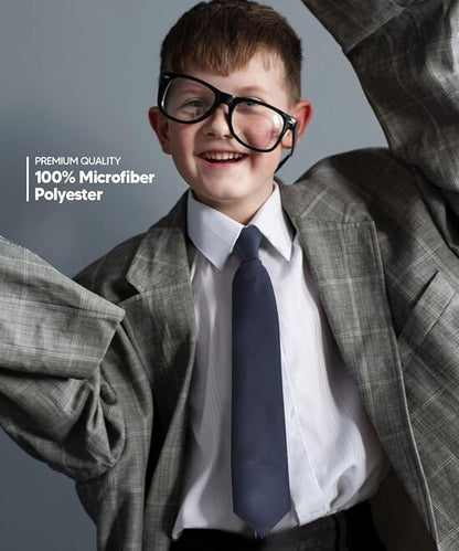 Boy's Solid Clip Necktie by Vittorio Farina (boys clip navy 16in) for Independent Retail Stores by Dubal Brothers