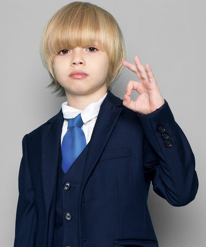 Boy's Solid Clip Necktie by Vittorio Farina (boys clip royal 16in) for Independent Retail Stores by Dubal Brothers