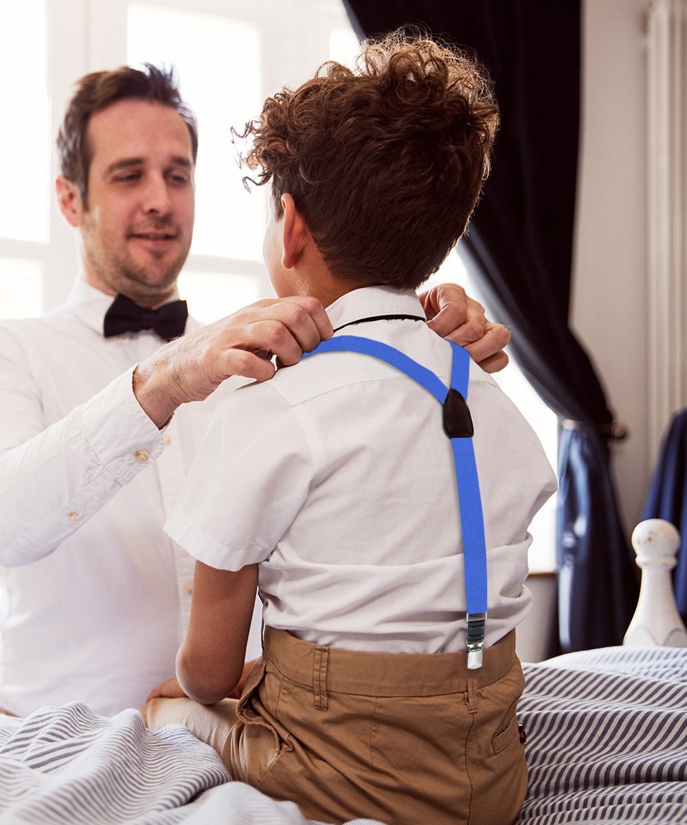 Boy's Solid Silver Clip End Suspender by Vittorio Farina (boys - suspender - royal) for Independent Retail Stores by Dubal Brothers