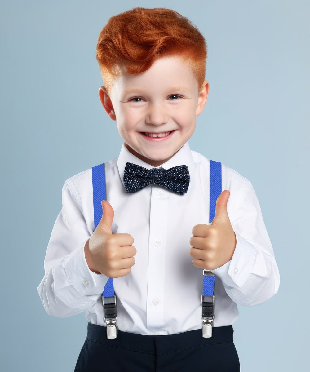 Boy's Solid Silver Clip End Suspender by Vittorio Farina (boys - suspender - royal) for Independent Retail Stores by Dubal Brothers