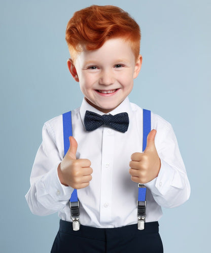 Boy's Solid Silver Clip End Suspender by Vittorio Farina (boys - suspender - royal) for Independent Retail Stores by Dubal Brothers