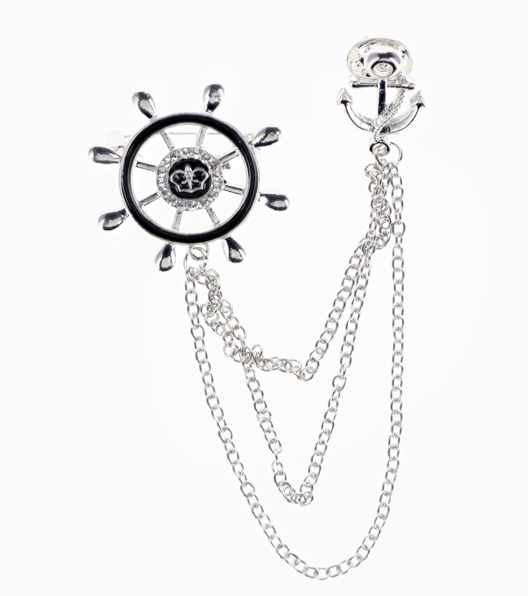 Brooch in a Gift Box by Vittorio Vico (brooch - shipwheel - silver) for Independent Retail Stores by Dubal Brothers