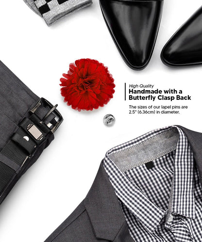 Carnation Flower Lapel Pin by Vittorio Vico (car - 003) for Independent Retail Stores by Dubal Brothers