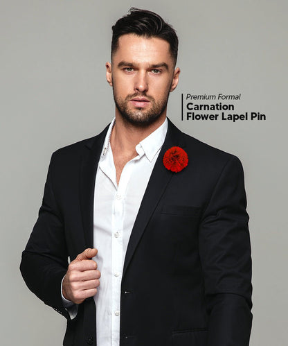 Carnation Flower Lapel Pin by Vittorio Vico (car - 003) for Independent Retail Stores by Dubal Brothers