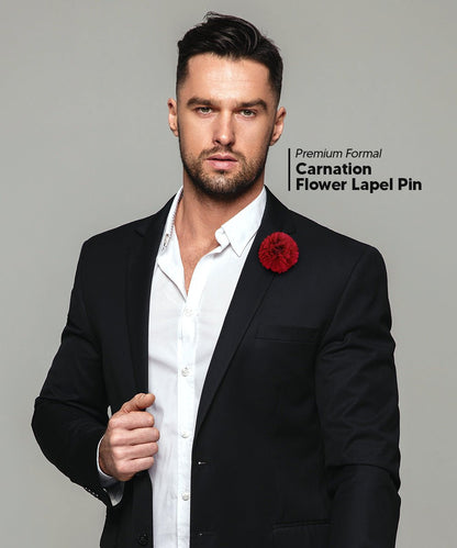 Carnation Flower Lapel Pin by Vittorio Vico (car - 004) for Independent Retail Stores by Dubal Brothers