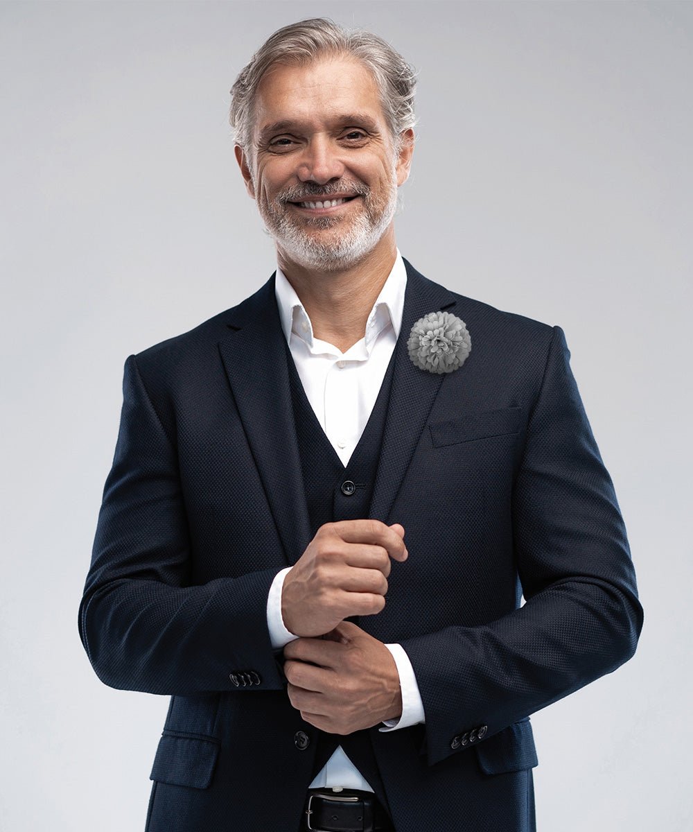 Carnation Flower Lapel Pin by Vittorio Vico (car - 007) for Independent Retail Stores by Dubal Brothers