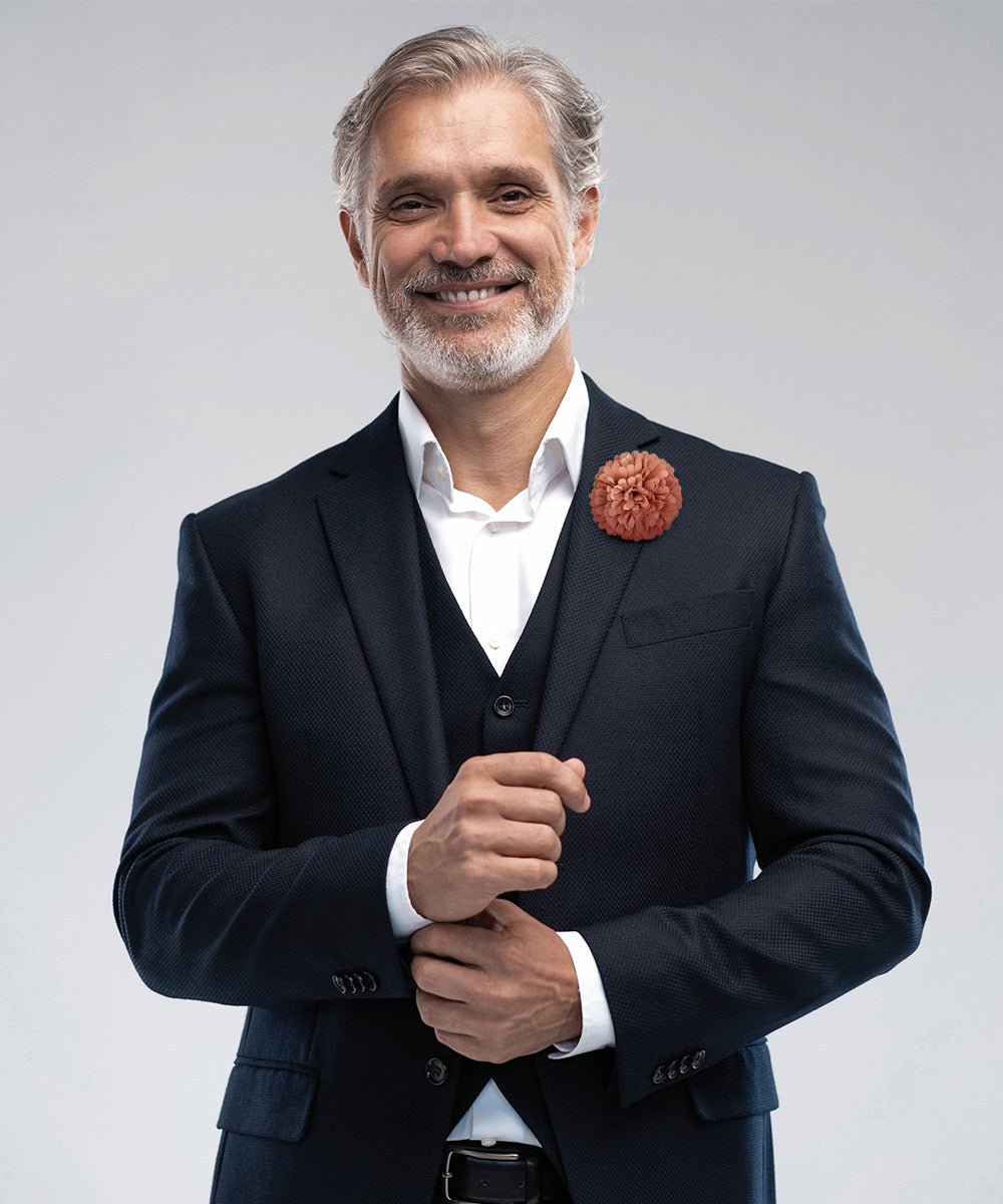 Carnation Flower Lapel Pin by Vittorio Vico (car - 008) for Independent Retail Stores by Dubal Brothers