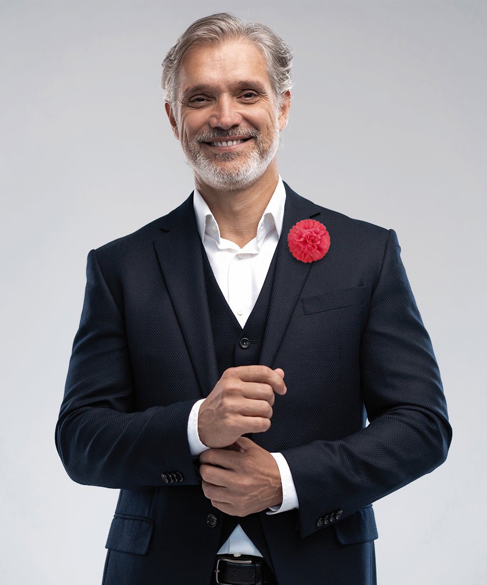 Carnation Flower Lapel Pin by Vittorio Vico (car - 009) for Independent Retail Stores by Dubal Brothers