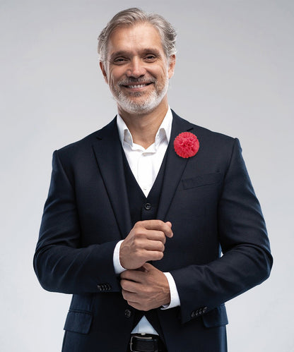 Carnation Flower Lapel Pin by Vittorio Vico (car - 009) for Independent Retail Stores by Dubal Brothers