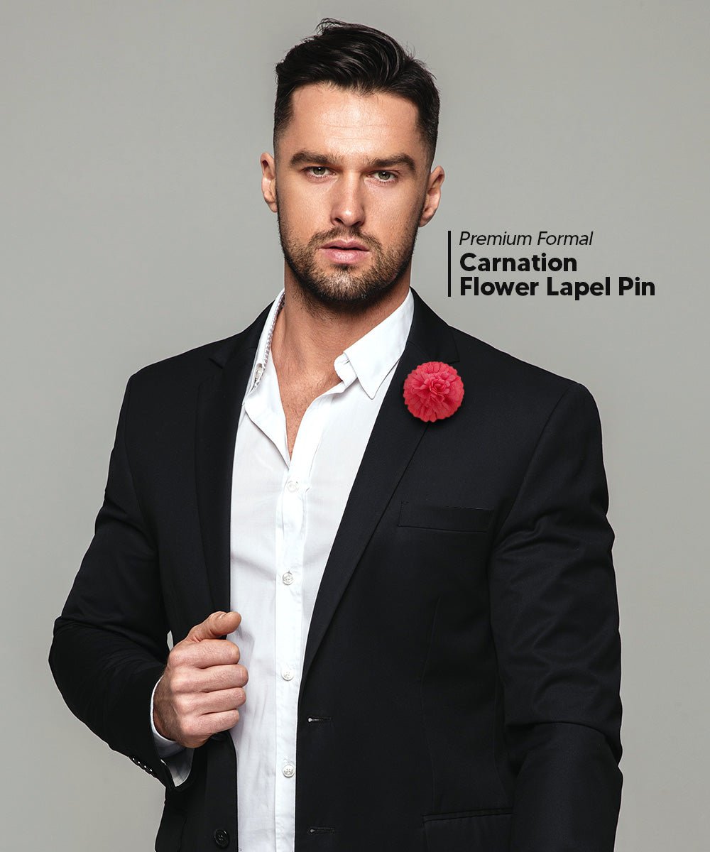 Carnation Flower Lapel Pin by Vittorio Vico (car - 009) for Independent Retail Stores by Dubal Brothers