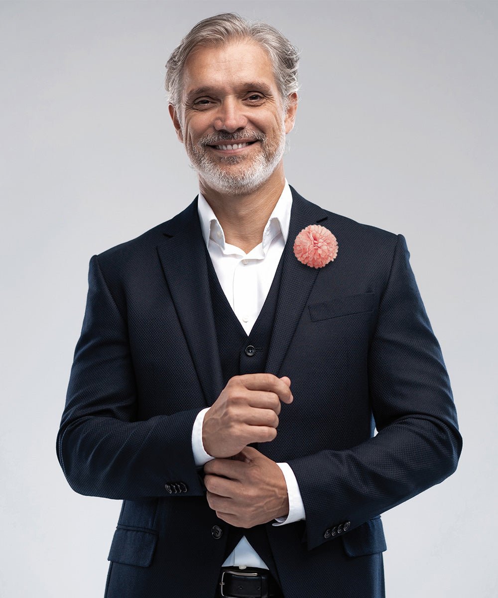 Carnation Flower Lapel Pin by Vittorio Vico (car - 015) for Independent Retail Stores by Dubal Brothers