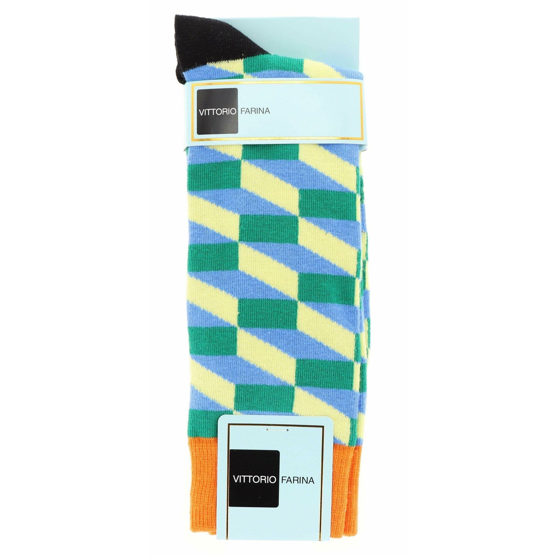 Checker Design Dress Socks by Vittorio Farina (sab - 213 - 6) for Independent Retail Stores by Dubal Brothers