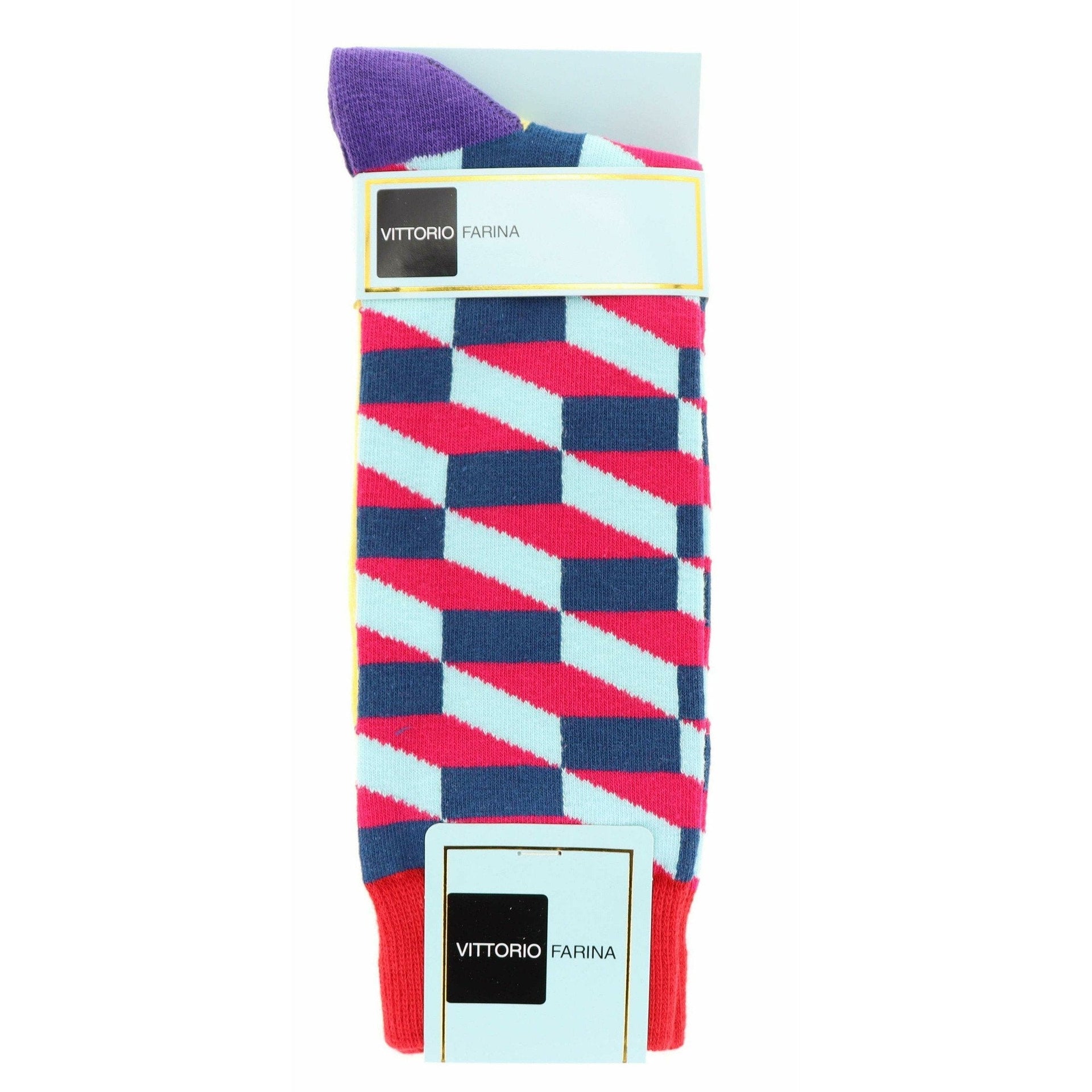 Checker Design Dress Socks by Vittorio Farina (sab - 216 - 6) for Independent Retail Stores by Dubal Brothers