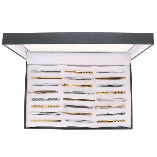 Collar Bar Sets in a Presentation Box (24 Pack) by Vittorio Vico (CB - Plain - Gold - 24) for Independent Retail Stores by Dubal Brothers
