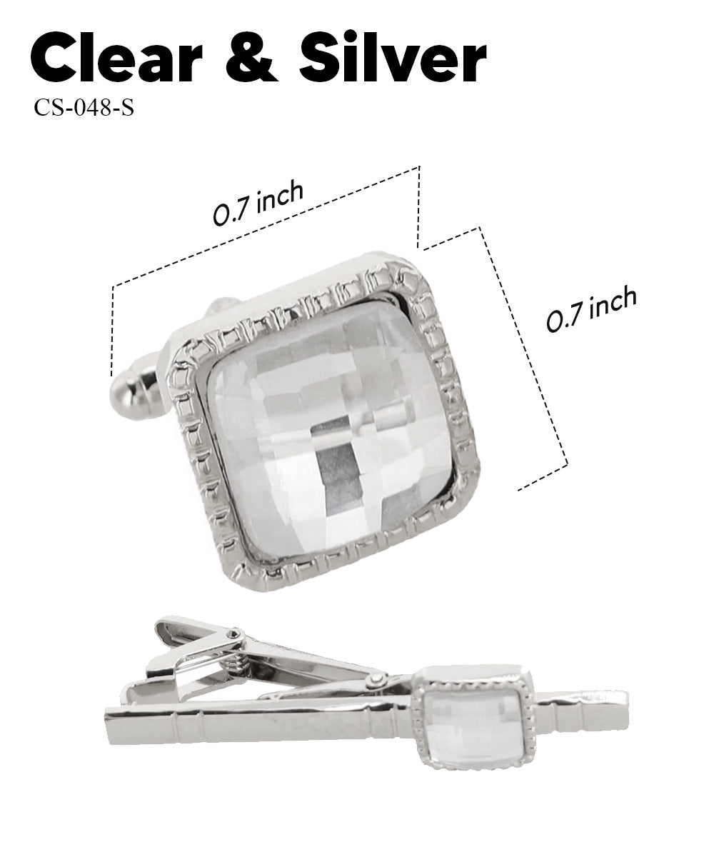 Colorstone Cufflinks & Tie Bar Set in a Box by Vittorio Vico (cs - 048 - s) for Independent Retail Stores by Dubal Brothers