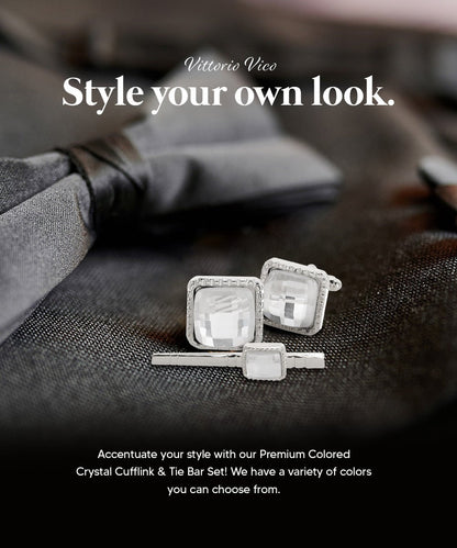 Colorstone Cufflinks & Tie Bar Set in a Box by Vittorio Vico (cs - 048 - s) for Independent Retail Stores by Dubal Brothers