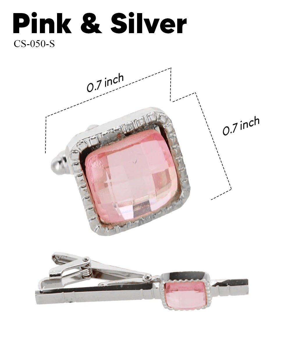 Colorstone Cufflinks & Tie Bar Set in a Box by Vittorio Vico (cs - 050 - s) for Independent Retail Stores by Dubal Brothers