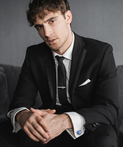 Colorstone Cufflinks & Tie Bar Set in a Box by Vittorio Vico (cs - 051 - g) for Independent Retail Stores by Dubal Brothers