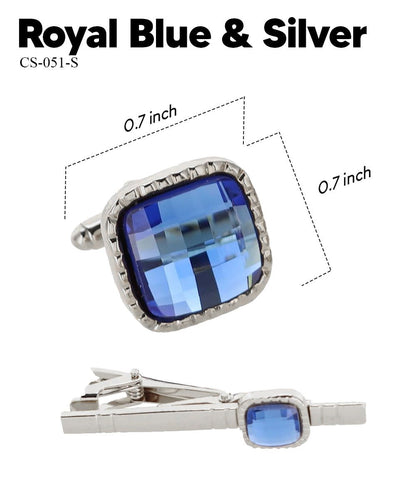 Colorstone Cufflinks & Tie Bar Set in a Box by Vittorio Vico (cs - 051 - s) for Independent Retail Stores by Dubal Brothers