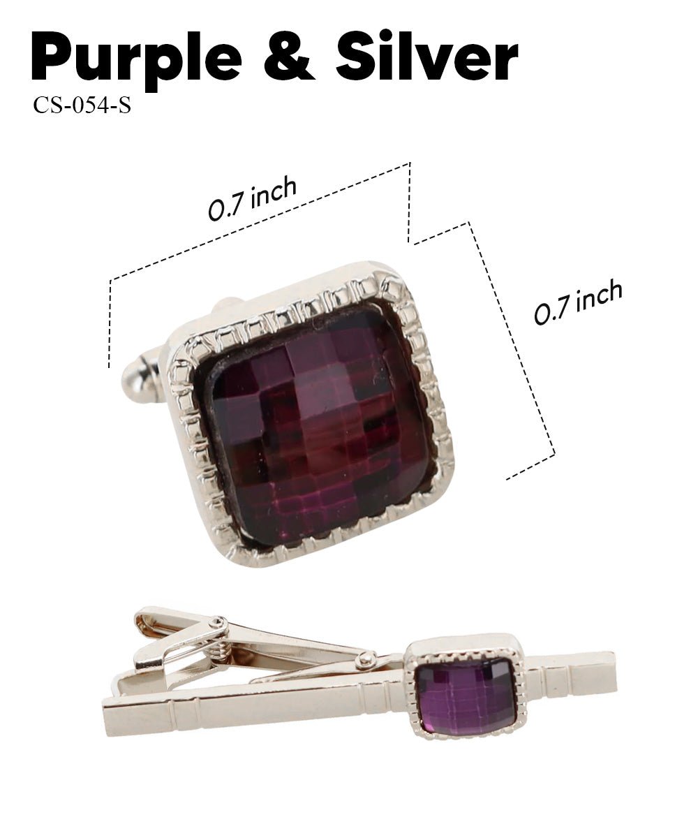 Colorstone Cufflinks & Tie Bar Set in a Box by Vittorio Vico (cs - 054 - s) for Independent Retail Stores by Dubal Brothers