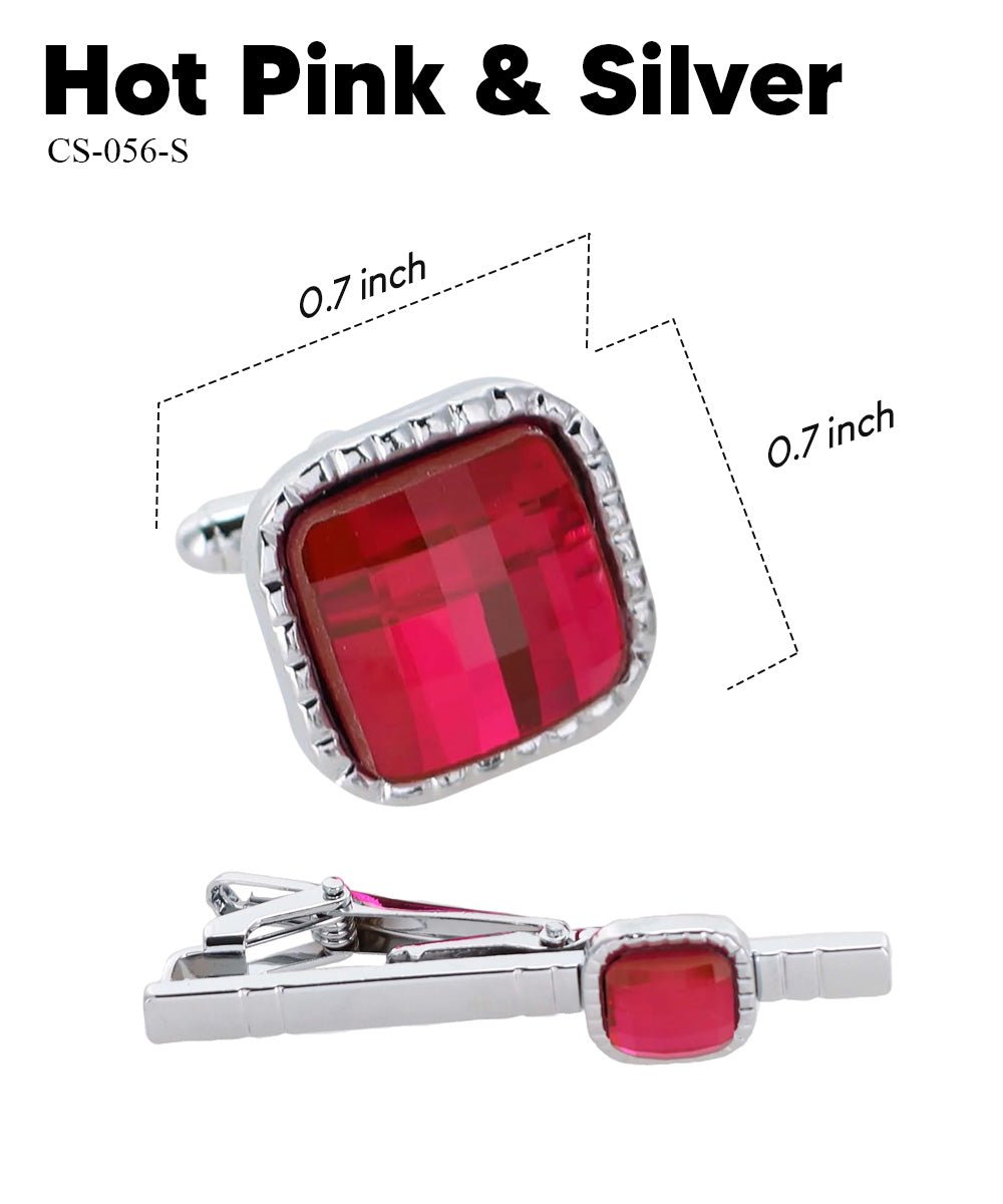 Colorstone Cufflinks & Tie Bar Set in a Box by Vittorio Vico (cs - 056 - s) for Independent Retail Stores by Dubal Brothers