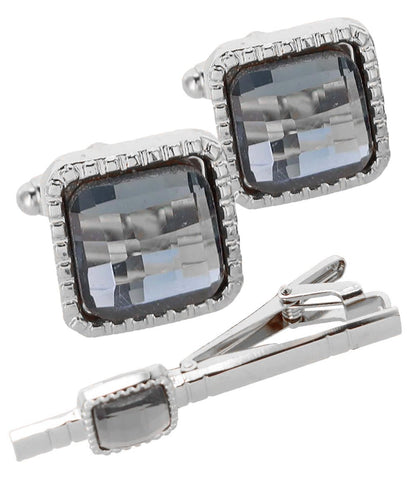 Colorstone Cufflinks & Tie Bar Set in a Box by Vittorio Vico (cs - 057 - s) for Independent Retail Stores by Dubal Brothers