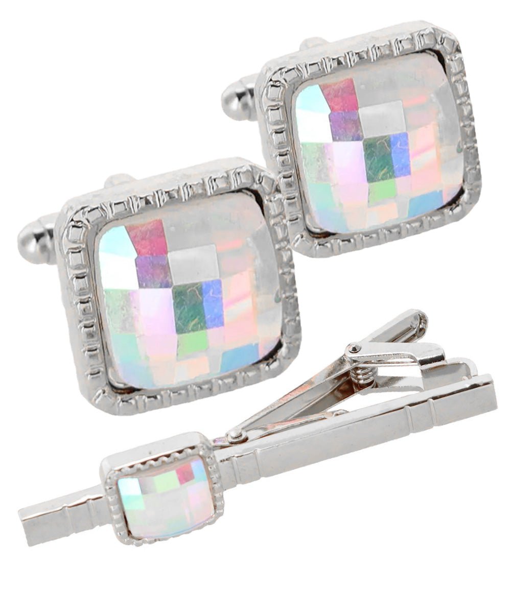 Colorstone Cufflinks & Tie Bar Set in a Box by Vittorio Vico (cs - 058 - s) for Independent Retail Stores by Dubal Brothers