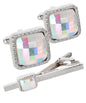 Colorstone Cufflinks & Tie Bar Set in a Box by Vittorio Vico (cs - 058 - s) for Independent Retail Stores by Dubal Brothers