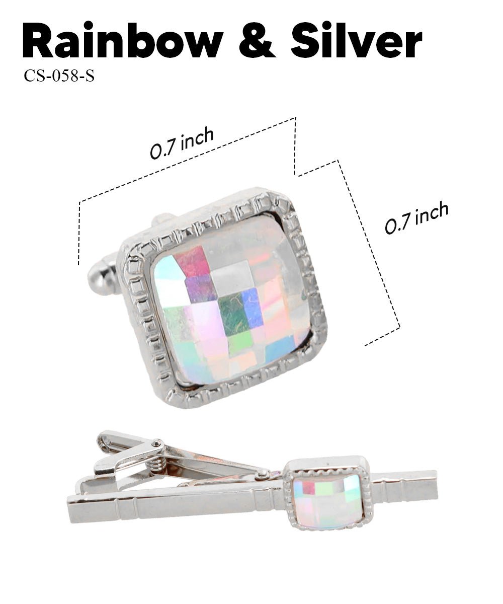 Colorstone Cufflinks & Tie Bar Set in a Box by Vittorio Vico (cs - 058 - s) for Independent Retail Stores by Dubal Brothers