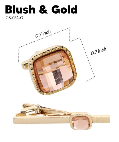 Colorstone Cufflinks & Tie Bar Set in a Box by Vittorio Vico (cs - 062 - g) for Independent Retail Stores by Dubal Brothers