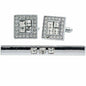 Vittorio Vico Silver Rhinestone Cufflinks & Tie Bar Set - CR-061 - Classy Cufflinks